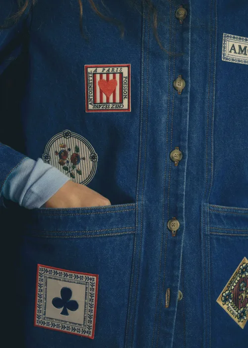 Veste Will - Sézane x Antoinette Poisson - Broderie Contrasté Bleu denim — image 3