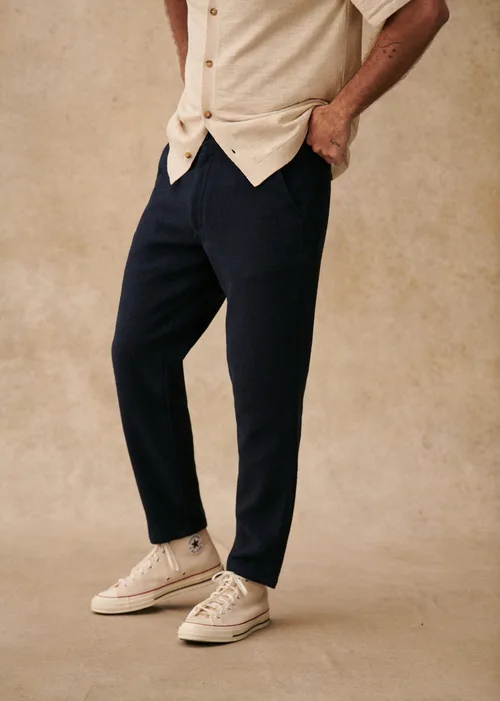 Pantalon Bergame - Marine texturé — image 4