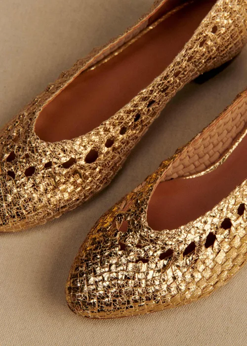 Ballerines Low Anya - Doré Lisse Tressé — image 3
