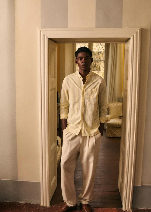 Chemise Charlie - Jaune Rayures Bleues — image 5