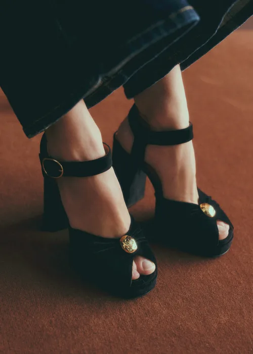 Sandales High Marjolaine - Noir Velours — image 5