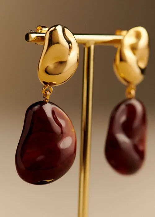 Boucles d'oreilles Solene - Brun Doré — image 4