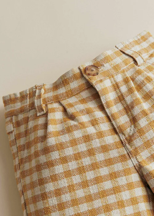 Pantalon Mao - Carreaux Vichy Ocre Ecru — image 3