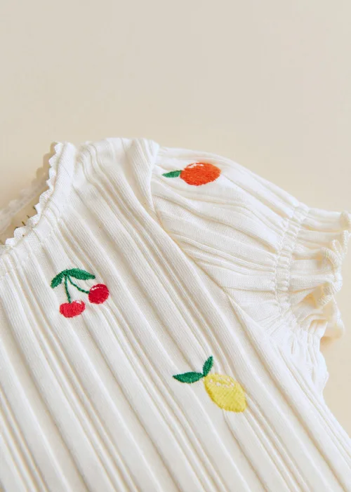 Top Simona - Ecru / Broderie Fruit — image 4