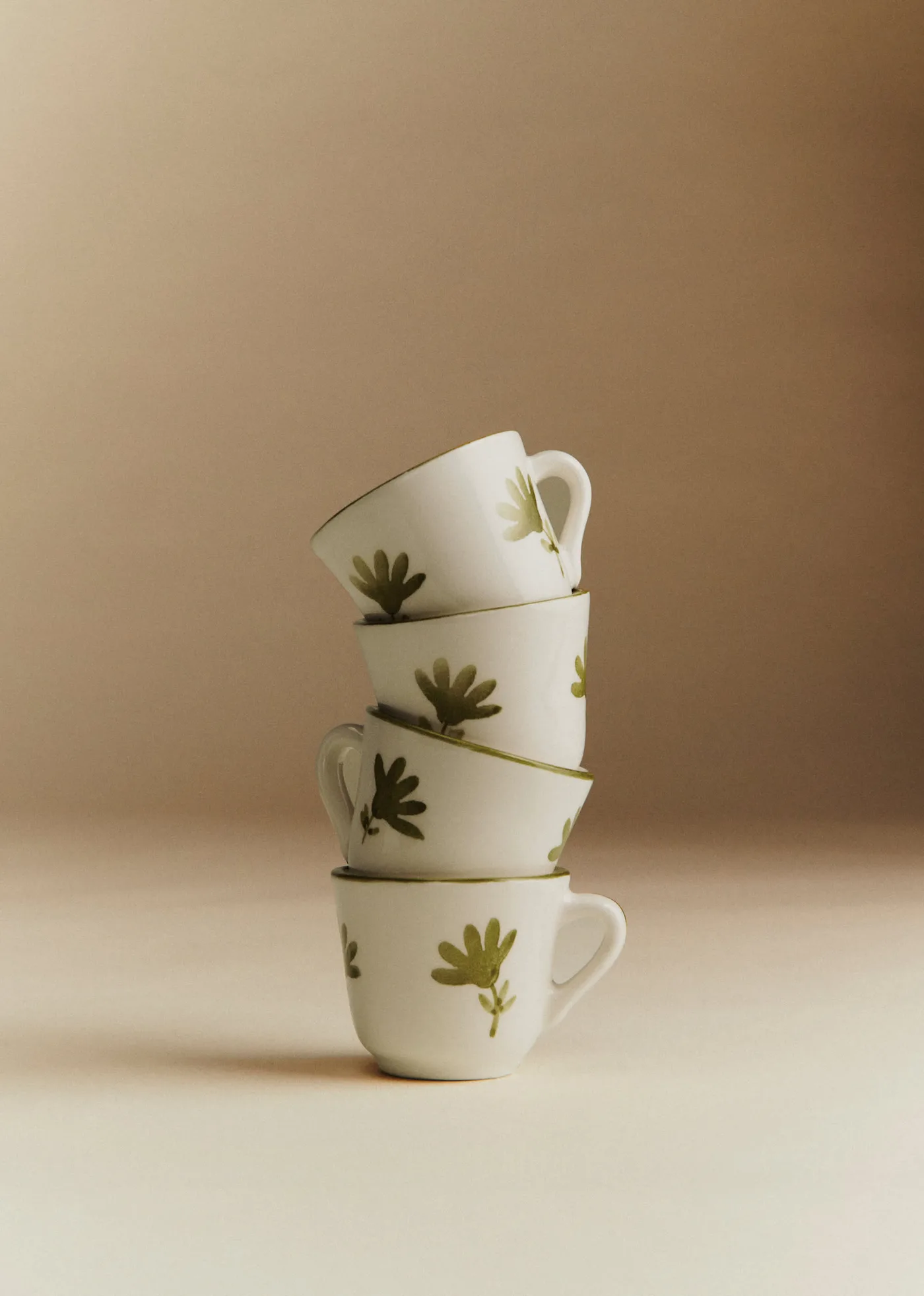 Coffret de 4 tasses expresso - Petite Fleur - Vert