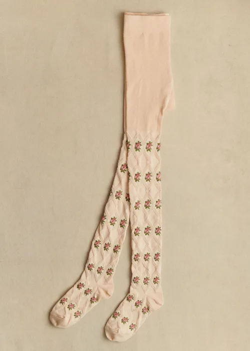 Collant Julia - Ecru Fleurs — image 4