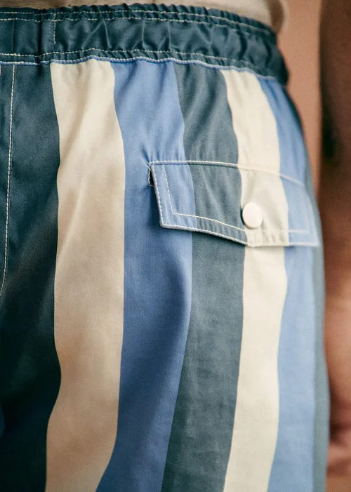 Maillot de bain Rob - Rayures Bleu / Écru / Marine — image 3