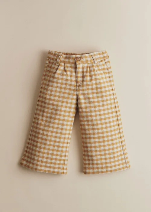 Pantalon Mao - Carreaux Vichy Ocre Ecru