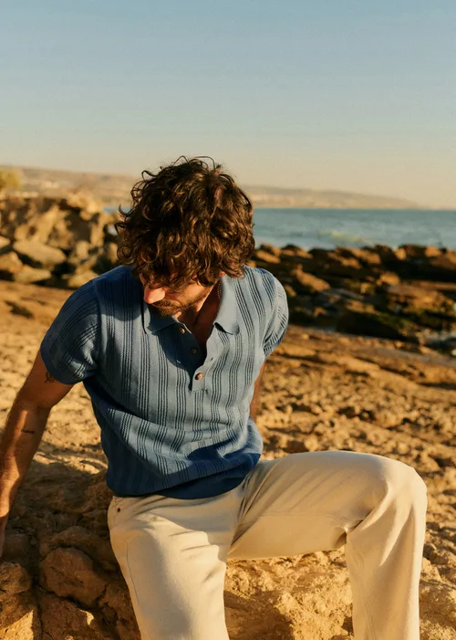 Polo Maille Rio - Bleu Acier — image 4