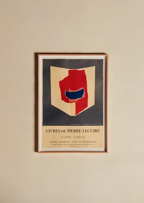 Affiche Centre National d'Art contemporain, Livres de Pierre Lecuire, 1973 - 50 x 70 cm