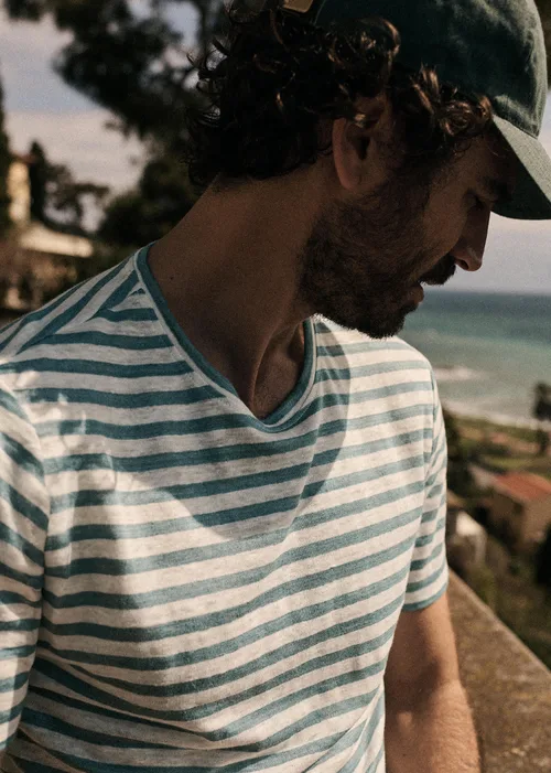 T-Shirt Fabio - Écru / Ciel — image 4