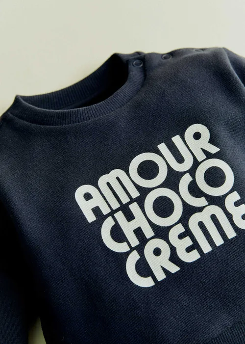 Sweat-Shirt Amour Choco Crème - Marine / Ecru — image 3