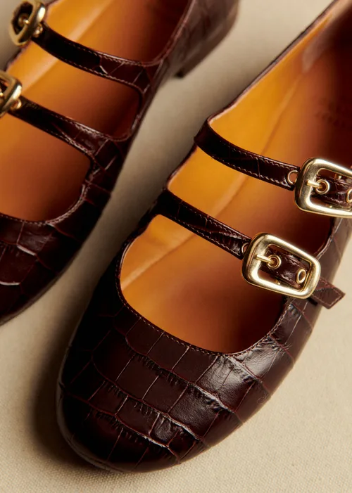 Ballerines Low Clélia - Choco Croco — image 4