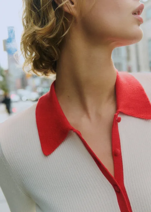Gilet Drew - Ecru / Rouge — image 4