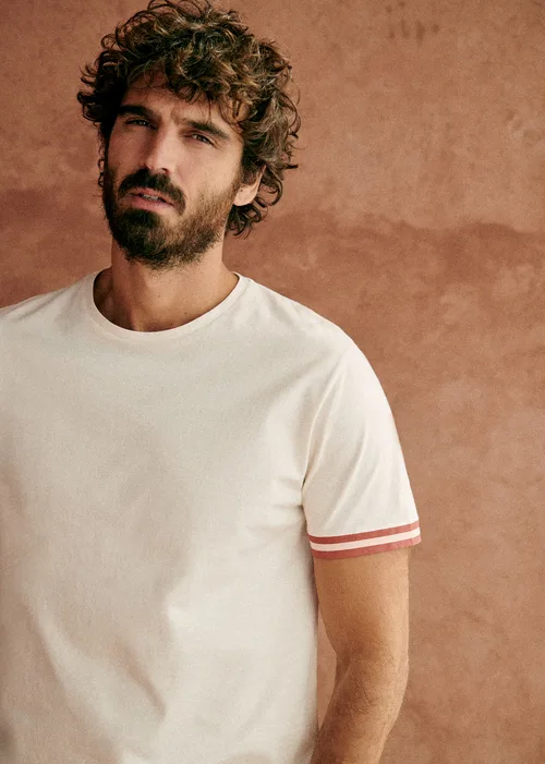 T-Shirt Lucio - Écru Rayures Rose — image 5