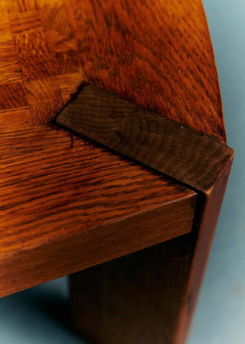 Table basse vintage en marqueterie - Marquetterie Bois — image 4