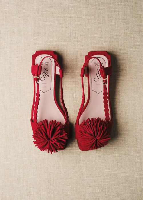 Sandales Émilie - CFM Souliers x Editions Sézane - Velours Rouge — image 6
