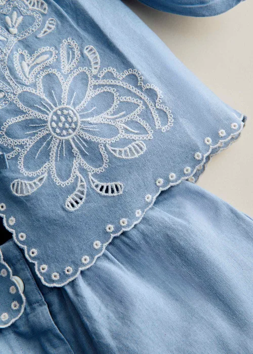 Blouse Noelia - Bleu Vintage / Broderie Aurélia — image 4