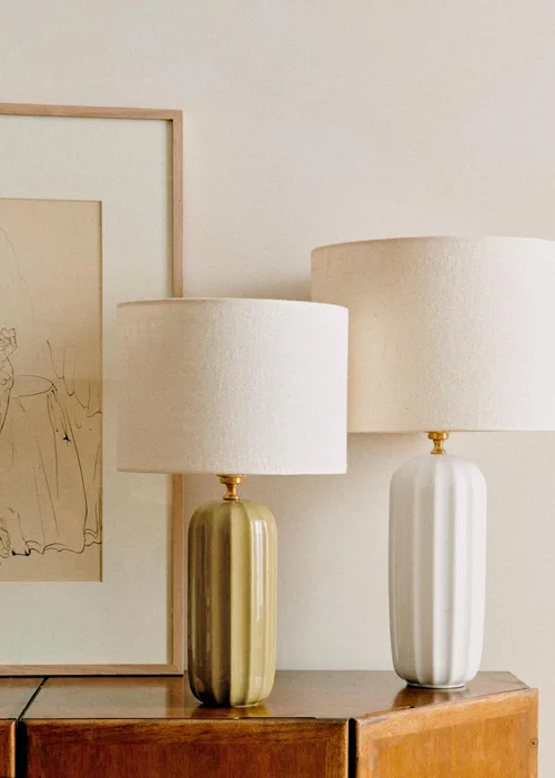 Lampe Traviata grand modèle - Ecru - Abat-jour Dolce - Jute Écru — image 3