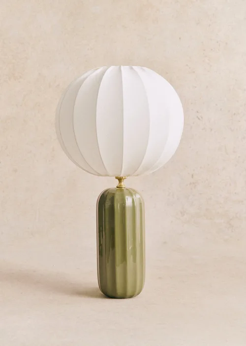 Lampe Traviata - Vert sauge - Abat-jour Sonate - Écru — image 2