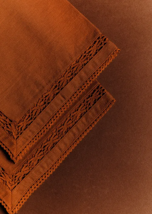 Set de 2 serviettes brodées - Terre De Sienne — image 2
