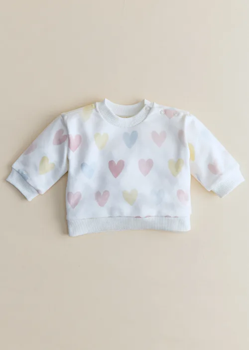 Sweat-Shirt Lary - Ecru / Coeur Pastel
