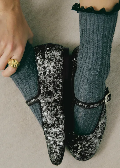 Ballerines Low Valentin - Anthracite Sequins — image 5