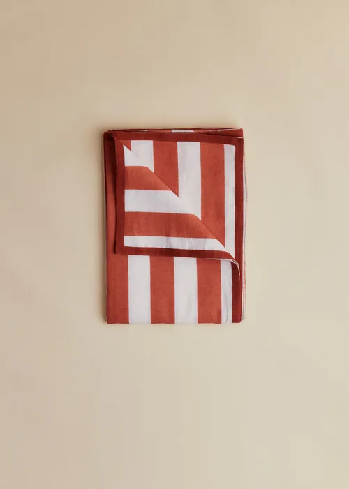 Nappe Imprimée - Rayures - Terre de Sienne — image 4