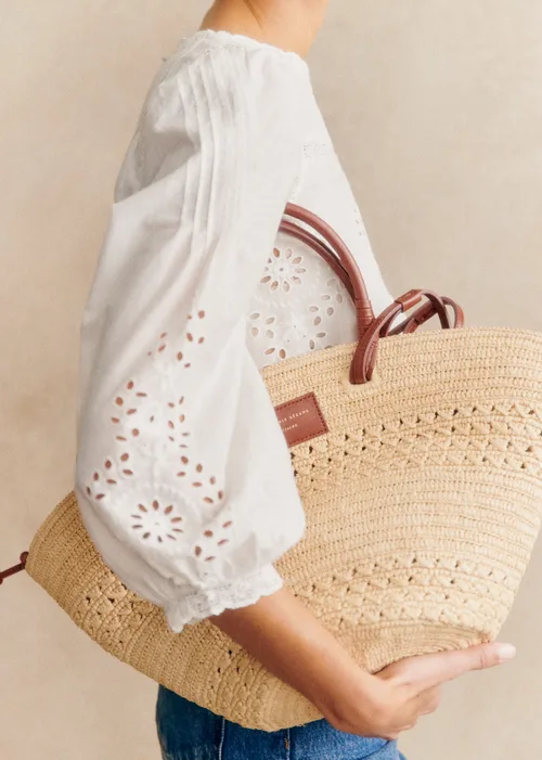 Panier Justine - Raphia Naturel Ajouré — image 6