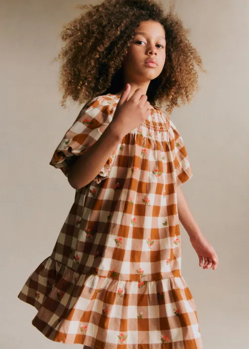 Robe Lucinda - Maxi Vichy Caramel / Ecru — image 3