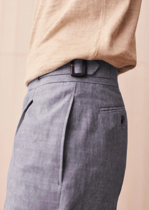 Pantalon Terence - Bleu Clair Chiné — image 3