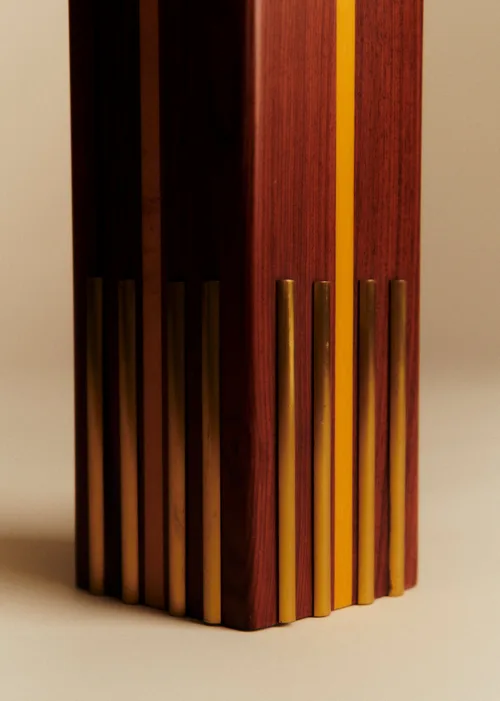 Lampe à poser vintage art déco - Bois et laiton — image 3