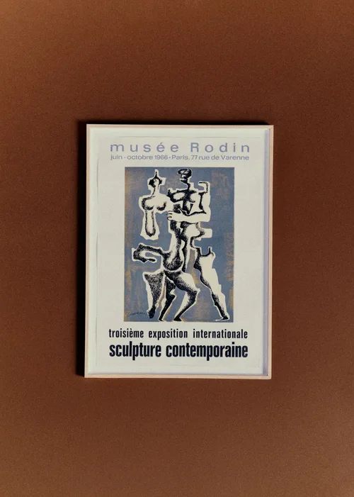 Affiche Musée Rodin, Troisème exposition internationale sculpture contemporaine, 1966 - 53,5 x 72,5 cm