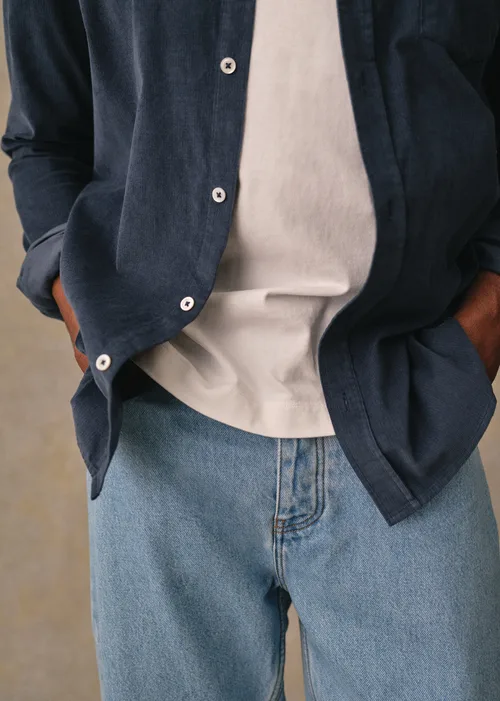 Chemise Charlie Velours - Bleu Pétrole — image 5