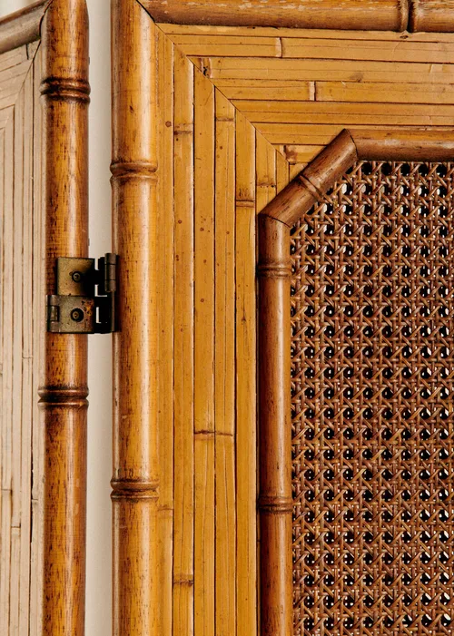 Paravent en bambou et cannage vintage - Bambou et cannage — image 5