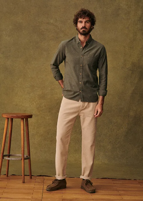 Chemise Charlie Flanelle - Kaki — image 7