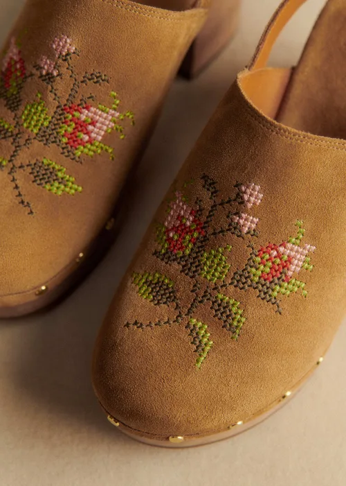 Sabots Doreen - Sézane x Baziszt - Beige Broderie — image 4