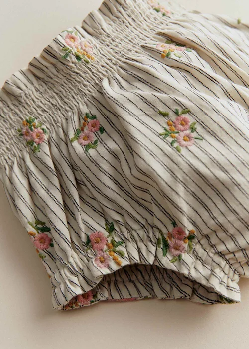 Bloomer Marcello - Rayures Broderies Fleurs — image 3