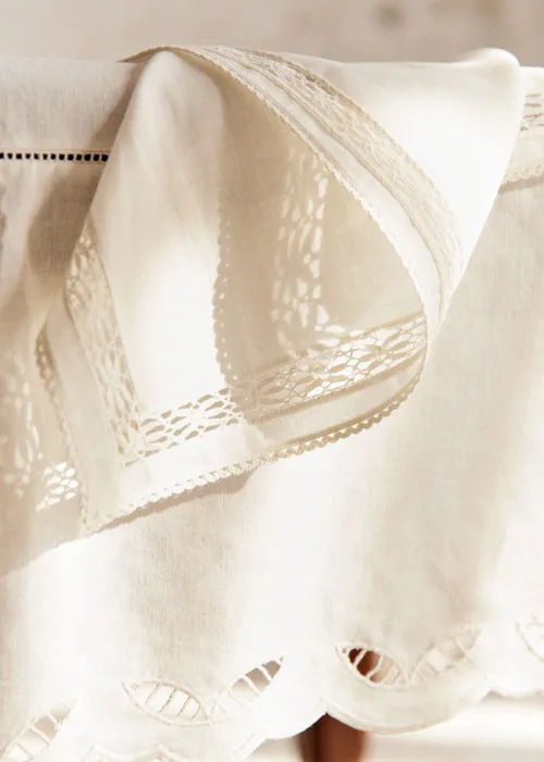Set de 2 serviettes brodées - Ecru Uni — image 4