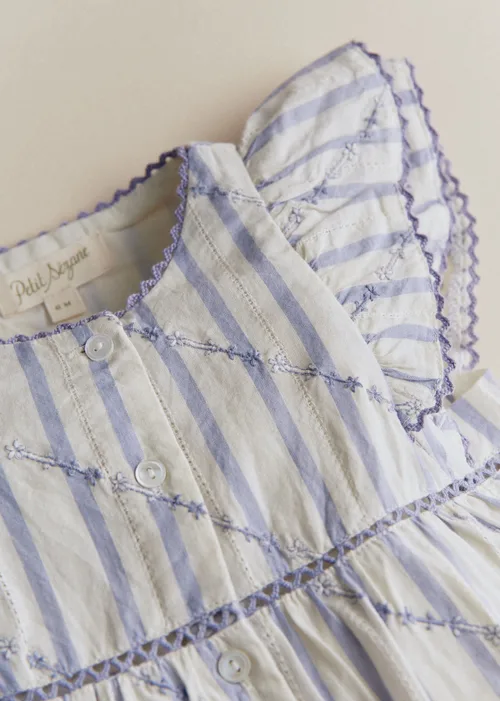 Robe Natalia - Rayures Lavande Broderie — image 3