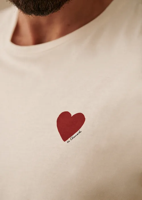 T-Shirt Coeur Chamade - Ecru / Rouge — image 3