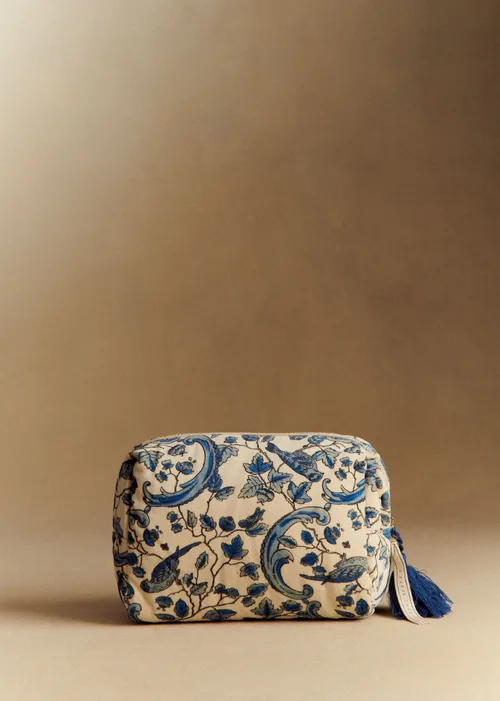 Trousse de toilette - Sézane x Antoinette Poisson - Imprimé Oiseaux Bleus — image 3