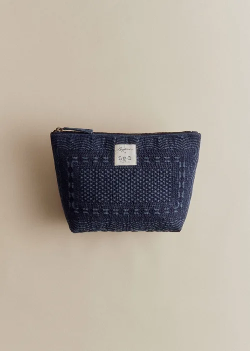 Trousse de toilette - Sézane x SEA NY - Bleu Denim Brodé