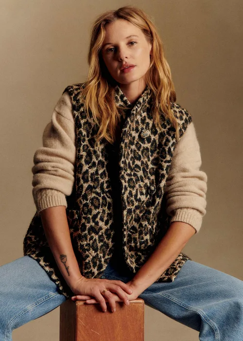 Jacquard Leopard Brun Creation Rose