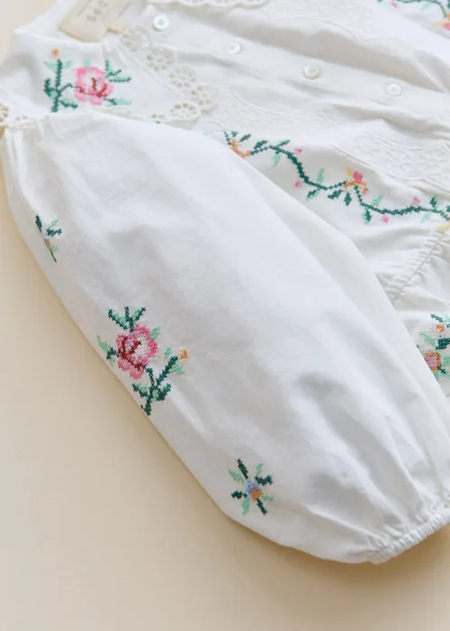 Chemise Henria - Sézane x SEA NY - Broderie Contrastée Mini Multico Fond Écru — image 3