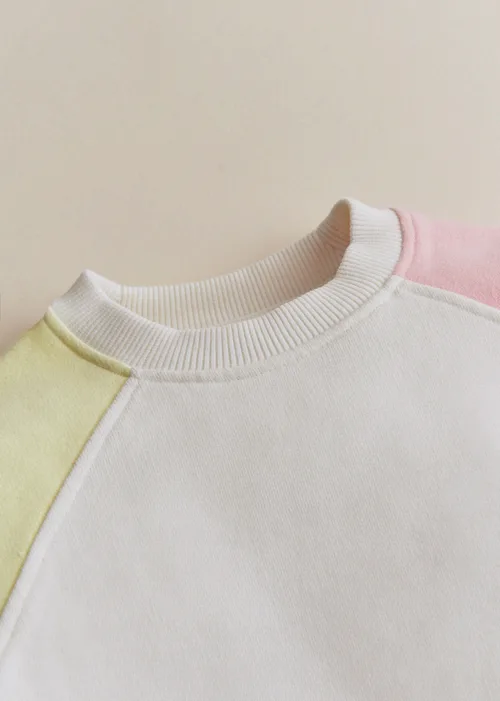 Sweat-Shirt Tommy - Ecru / Rose pastel / Jaune citron — image 5