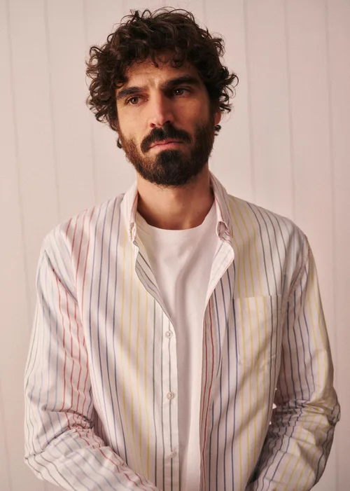 Chemise Charlie Oxford - Blanc Rayures Multicolores — image 4