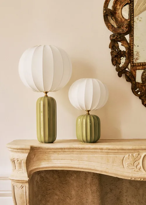 Lampe Traviata - Vert Olive - Abat-jour Sonate - Écru — image 4