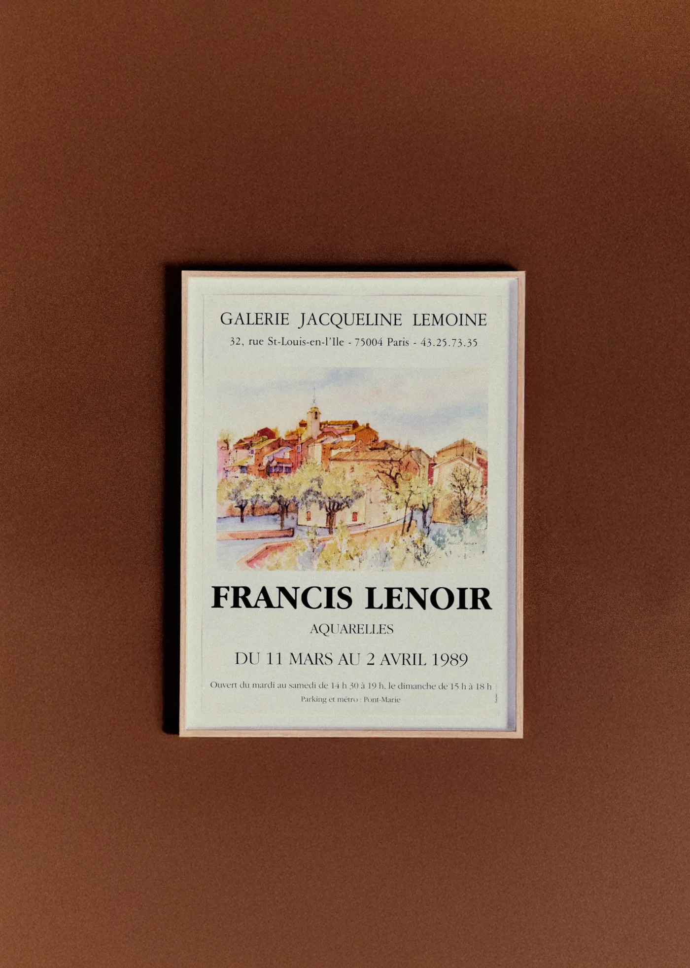 Affiche Galerie Jacqueline Lemoine, Francis Lenoir, 1989 - 50,5 x 68,5 cm