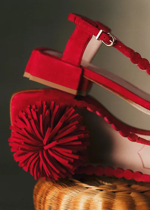 Sandales Émilie - CFM Souliers x Editions Sézane - Velours Rouge — image 4